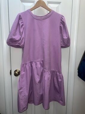 English Factory Lilac Puff Sleeve Tiered Dress -Sz L